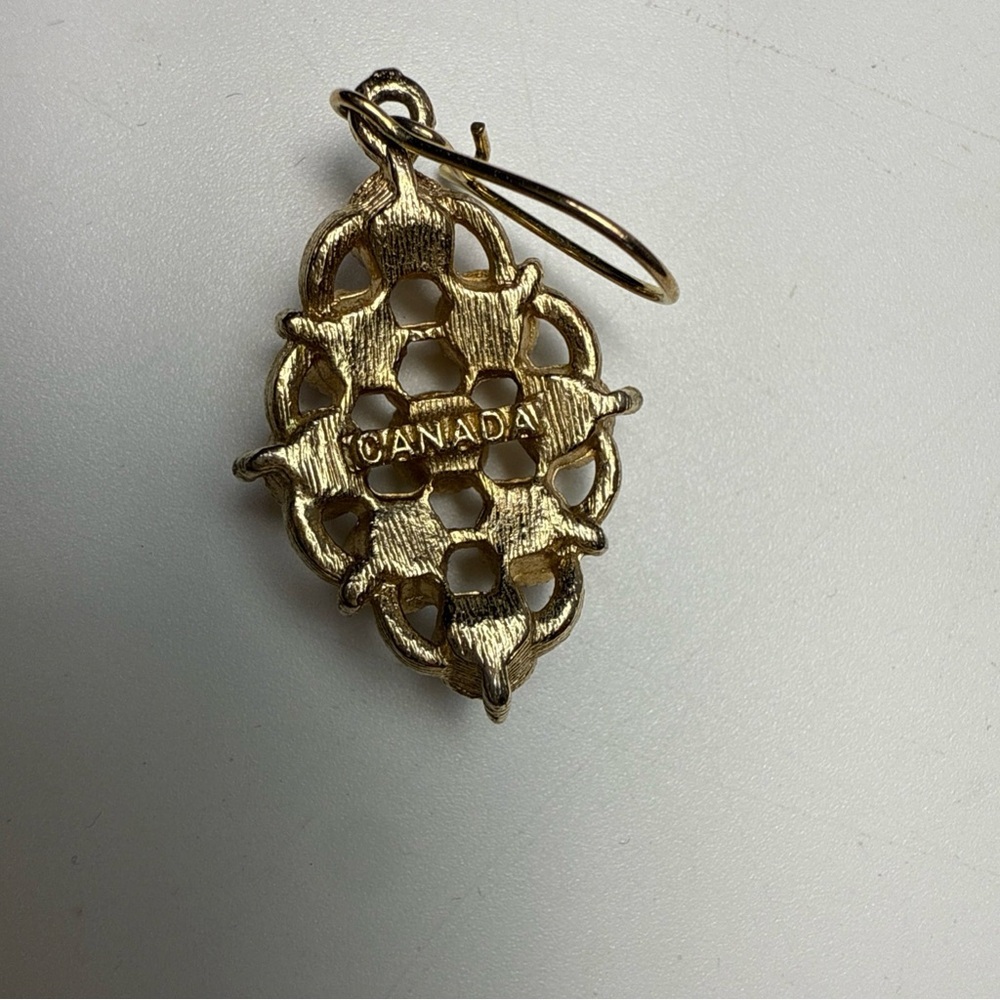 Sarah Coventry Gold and Amber rhinestone  Earrings - Picture 4 of 6